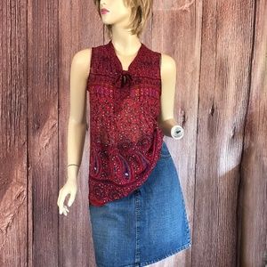 Old Navy Sleeveless Blouse Top Paisley XS